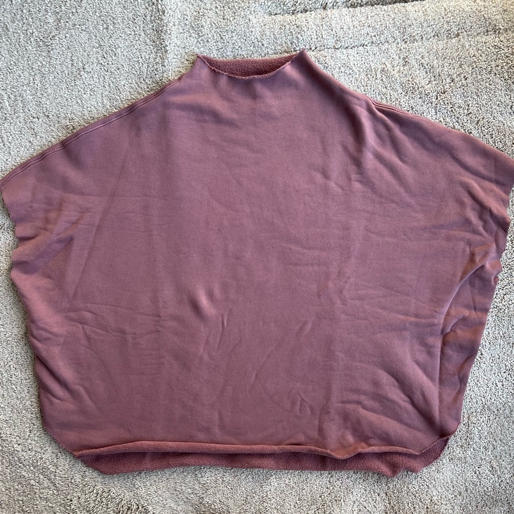 Frank and Eileen triple fleece funnel neck capelet O/S EUC terracotta